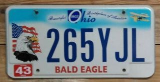 Ohio Birthplace Of Aviation " Bald Eagle " Metal License Plate 265yjl - Flat
