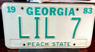 Georgia Vanity License Plate 1983 " Lil 7 " 5