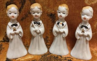 Vintage Porcelain Japan Stamped Christmas Choir Carolers Figurine Singer Ceramic