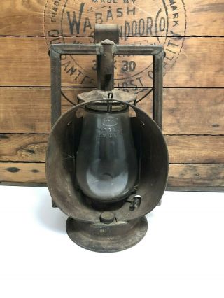 Antique Dietz Acme Inspector Railroad Lantern Kerosene Oil Lamp Electrified