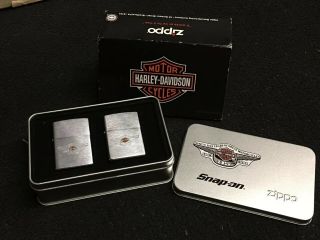 Harley Davidson - Snap On Zippo Lighter/ziplight Set - 95th Anniversary Very Rare