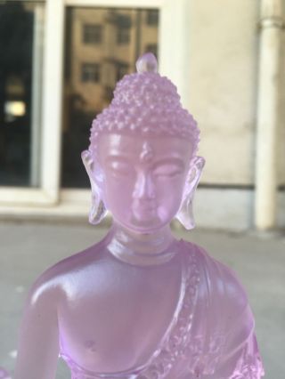 Medicine Buddha/Pink/Art Colored Glass/Crystal Sculpture/Statue 5