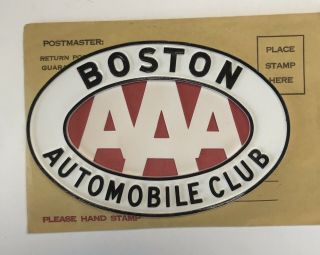 Vintage Aaa Boston Automobile Club Auto Emblem Envelope Transportation