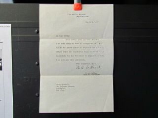 1937 President Franklin D.  Roosevelt Private Secretary Marguerite Lehand Letter
