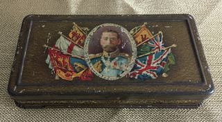 Rowntrees Chocolate Cigarette Vesta Case Tin Issued To Ww1 Troops By George V
