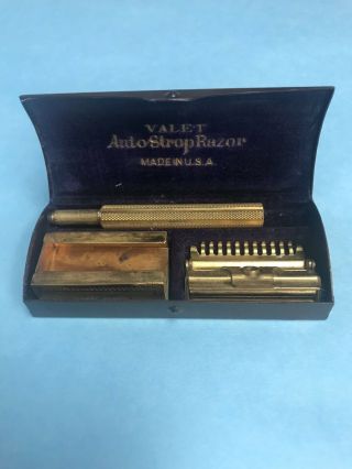 Vintage Valet AutoStrop safety razor with case Gold Tone The St Louis Times 2