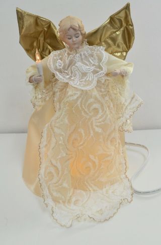 Vintage Animated & Illuminated Christmas Angel Tree Topper or Counter Decoration 4