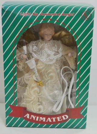 Vintage Animated & Illuminated Christmas Angel Tree Topper or Counter Decoration 6