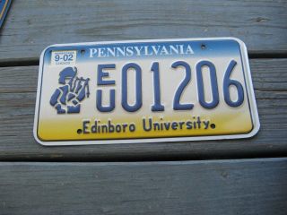 2002 02 Pennsylvania Pa License Plate Graphic Edinboro College School University