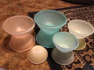 1950’s Vintage Tupperware Nesting Bowls Wonderlier Set Of 9 Pastel Colors