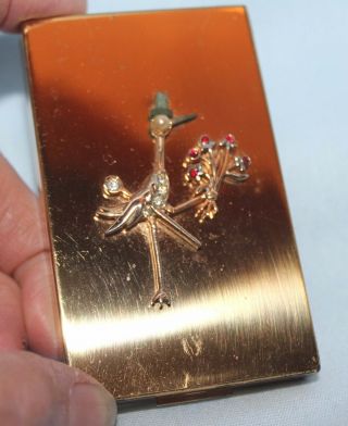 Renard Compact Gold Plated Stork Jewels 1940 