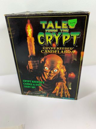 VINTAGE 1996 TALES FROM THE CRYPT CRYPT KEEPER CANDELABRA.  MIB 5