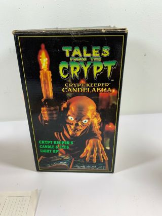 VINTAGE 1996 TALES FROM THE CRYPT CRYPT KEEPER CANDELABRA.  MIB 6