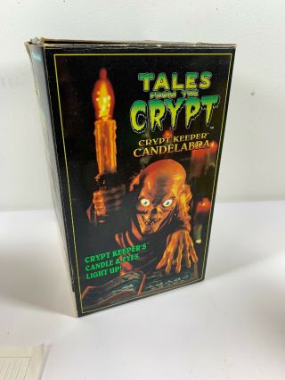 VINTAGE 1996 TALES FROM THE CRYPT CRYPT KEEPER CANDELABRA.  MIB 8