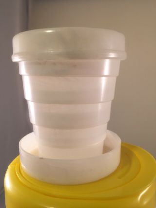 Stanley Home Products Collapsible Travel Cup White With Pill Holder Vintage