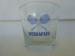 Weekapaug Rhode Island Ri Shoreline Tennis Collectable Cocktail Rocks Glass