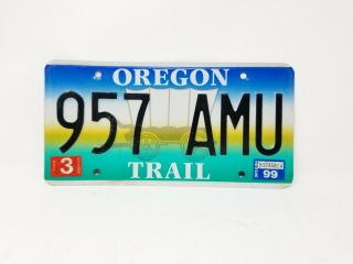 OREGON TRAIL WAGON License Plate Pair 1999 957 AMU,  Tags 2