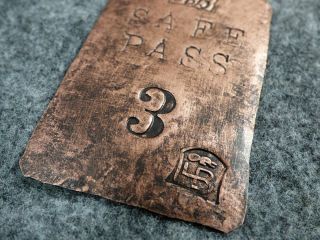 old hudson ' s bay company safe pass tag for travel through indian lands 3