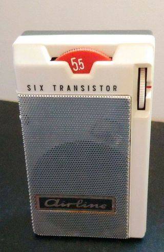 Vtg Montgomery Ward Airline 6 Transistor Radio Retro Mid Century Gen 1213