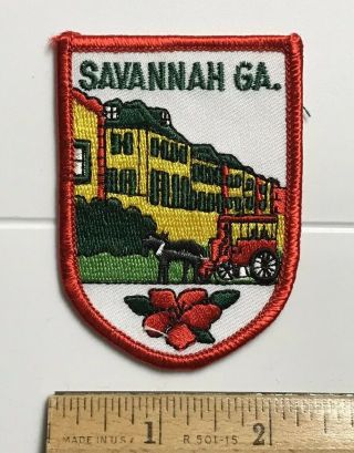 Savannah Ga.  Georgia Horse Buggy Carriage Souvenir Embroidered Patch Badge