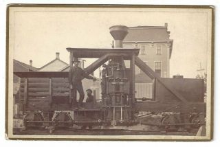 1882 Cabinet Photograph - Locomotive For Dewing & Sons At Cadillac,  Michigan