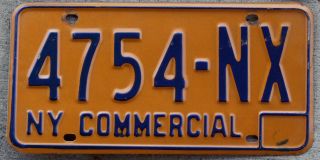 Classic Blue On Orange York Commercial License Plate
