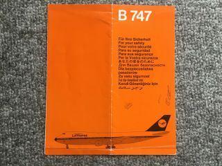 Lufthansa Airlines Boeing B - 747 Safety Card (10/78)