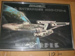 Star Trek Vi Voyage Home Uss Enterprise Ncc - 1701 - A Cutaway Poster 36 " X 24 "