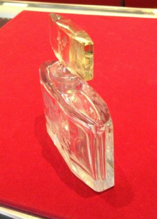 Vintage Heavy Crystal PERFUME BOTTLE - CUT GLASS FLORAL DESIGN 6