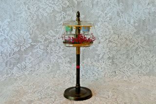 Fun Vintage Novelty Miniature Floor Lamp W/pull Chain & 3 Mini Perfume Bottles