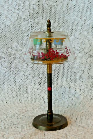 Fun Vintage Novelty Miniature Floor Lamp w/Pull Chain & 3 Mini Perfume Bottles 2