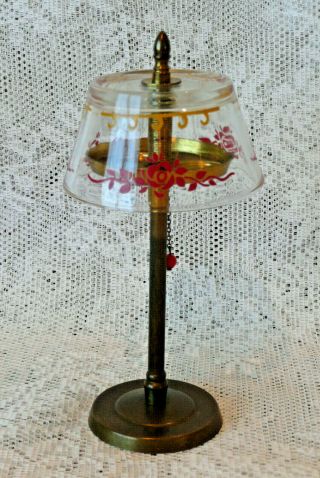 Fun Vintage Novelty Miniature Floor Lamp w/Pull Chain & 3 Mini Perfume Bottles 8