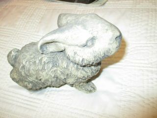Rabbit Hen - Feathers Ceramic Bunny Easter Rabbit Centerpiece Garden Sculpture Vtg