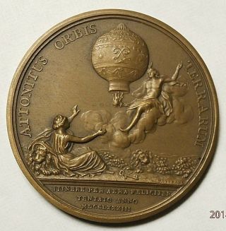 1783 Montgolfiers Demonstration Of Balloon Flight Medal 1883 Paris C953