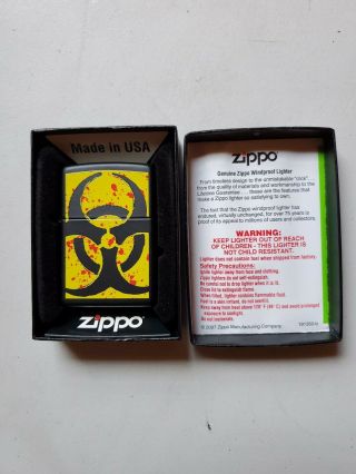 Zippo Lighter - Hazardous Black Matte Lighter - 24330