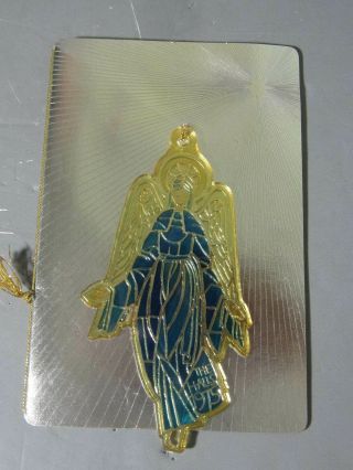 1975 Hallmark Hall Family Christmas Ornament W/ Card /stained Glass Angel