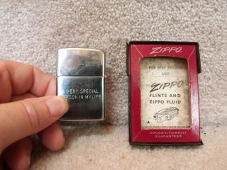 Vintage Zippo Cigarette Lighter Engraved To My Dad Special Person In My Life Box