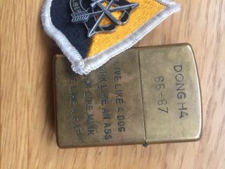 Vietnam Era Zippo Lighter with Double Sided Engraving circa 1966 - 1967 Dong - ha 5