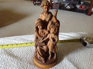 Vintage Arni Carved Wood Holy Family Statue 11 Inches Tall Dusty