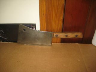 Vintage Briddell 14 " Meat Cleaver Usa Heavy Duty Solid Steel W/ 8 " Blade