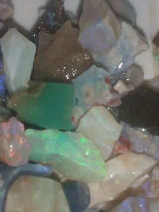Aa Opal Rough Mixed Gem Parcel Black White Crystal Lightning Ridge Rub 170ct Tw