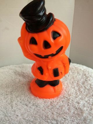 Vintage 1969 Empire Halloween Pumpkin Jack - O - Lantern Blow Mold W/ Top Hat 14 "