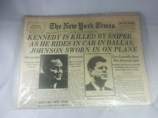 The York Times Kennedy Is Killed By Sniper November 23 1963 Jfk Full Paper