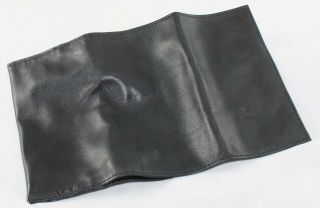 Vintage - Big Ben - Black - Leather Tobacco Pouch - Tri Fold - Rubber Liner - 6 " X 3 " Folded
