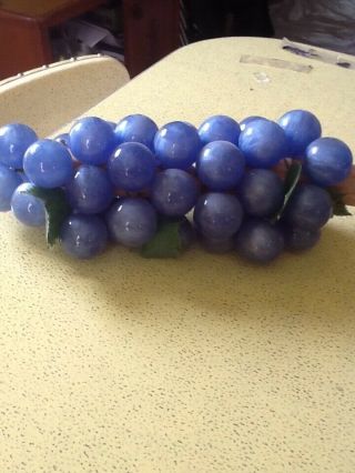 1960 ' s Vtg Lucite Acrylic Cluster Grapes Retro Pearl blue.  large 2
