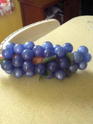 1960 ' s Vtg Lucite Acrylic Cluster Grapes Retro Pearl blue.  large 3
