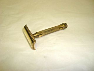 1920s Gillette Brass Safety Razor 3 - Piece Open Comb