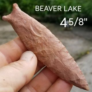 Authentic Beaver Lake Arrowhead Spear Point Native Indian Artifact.  4 5/8 "