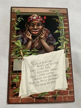 Victorian Christmas Card - Black Americana - Sally At De Winder