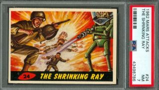 1962 Topps Mars Attacks The Shrinking Ray 24 Psa 7 (nearmint)